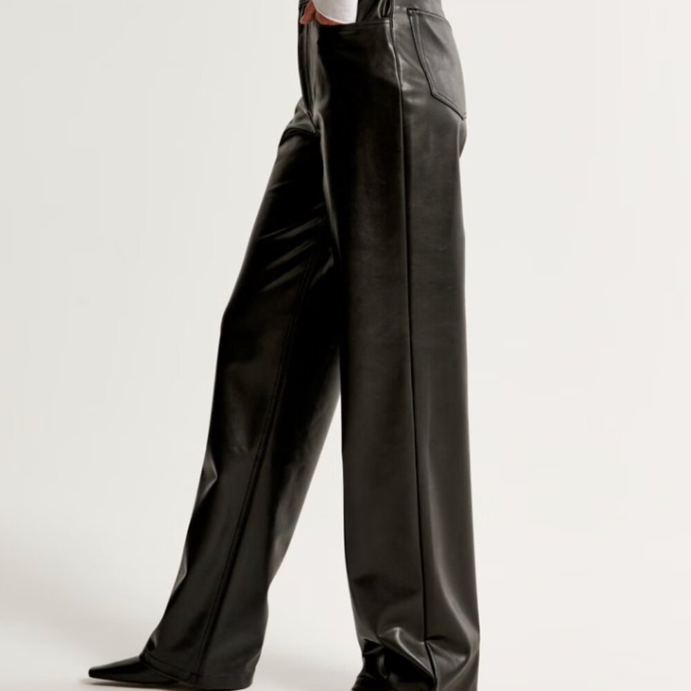Abercrombie Leather High Rise Loose Pant | NWOT - Picture 2 of 6
